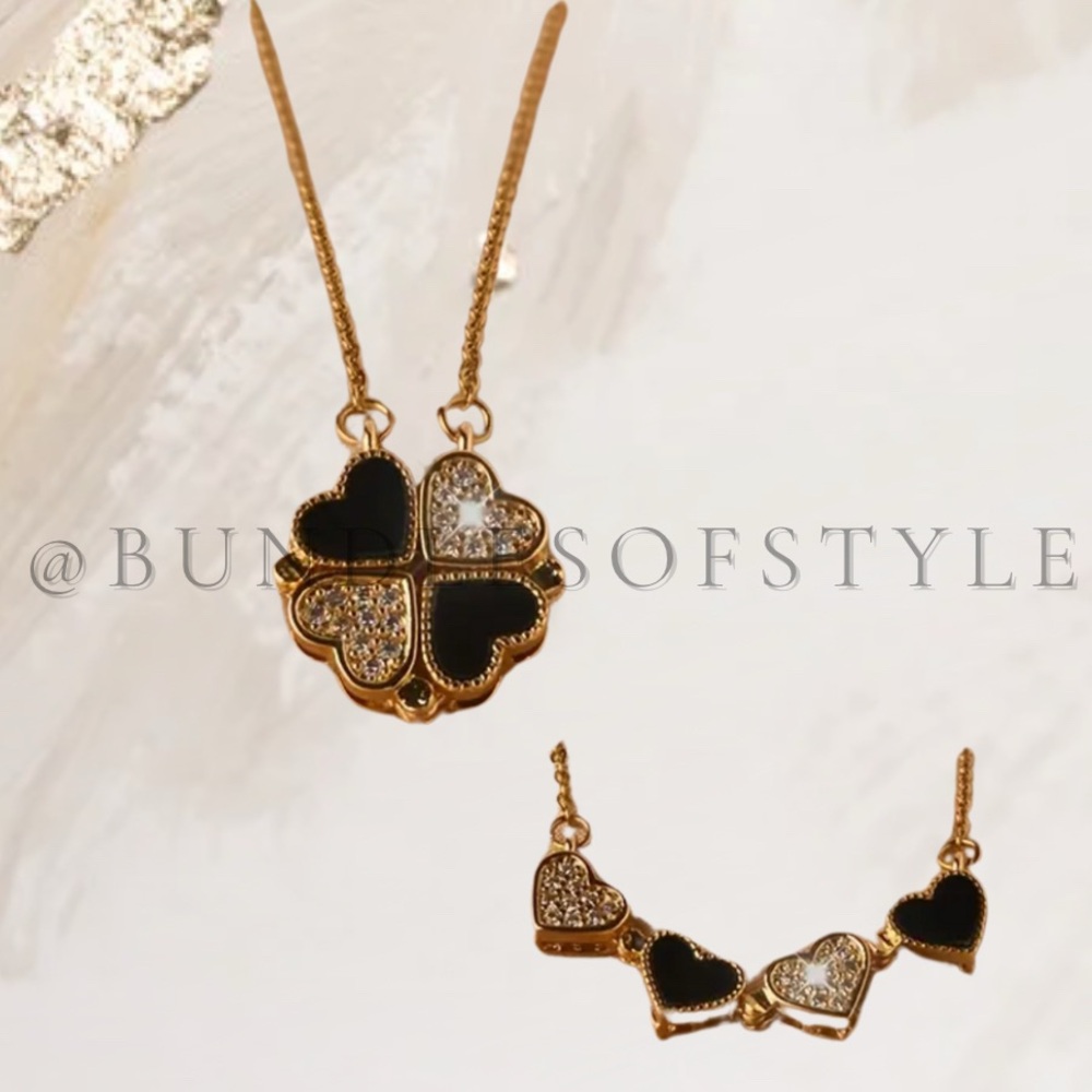 🌙 B48-G- 18K Plated Stunning Necklace, wear it 2 ways